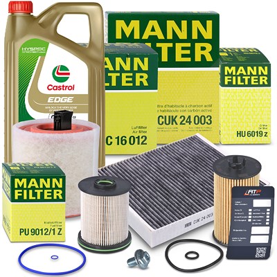 Mann-filter Inspektionspaket Set B + 5l 0W-20 C5 Motoröl für Opel von MANN-FILTER