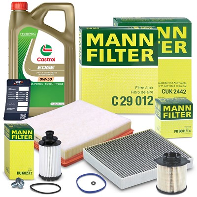 Mann-filter Inspektionspaket Set B + 5l 0W-30 Motoröl für Opel von MANN-FILTER