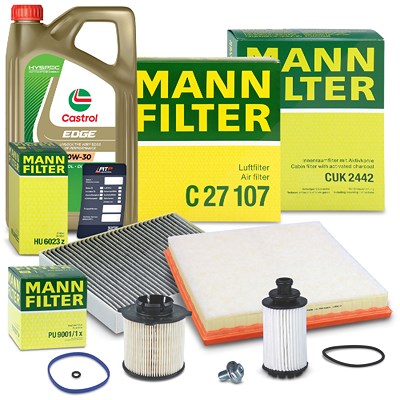 Mann-filter Inspektionspaket Set B + 5l 0W-30 Motoröl für Opel von MANN-FILTER