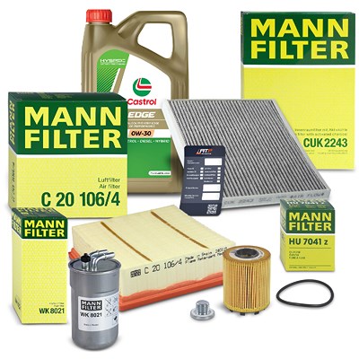 Mann-filter Inspektionspaket Set B + 5l 0W-30 Motoröl für Opel von MANN-FILTER