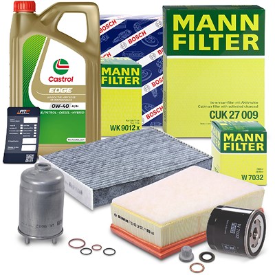 Mann-filter Inspektionspaket Set B + 5l 0W-40 Motoröl für Renault von MANN-FILTER