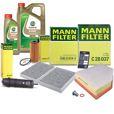 Mann-filter Inspektionspaket Set B + 6l 0W-30 Motoröl für BMW von MANN-FILTER