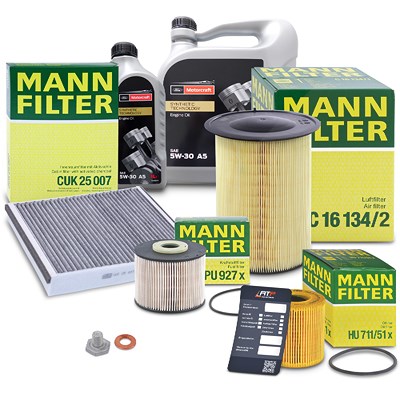 Mann-filter Inspektionspaket Set B + 6l 5W-30 A5 Motoröl für Ford von MANN-FILTER