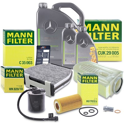 Mann-filter Inspektionspaket Set B + 7l 5W-30 Motoröl für Mercedes-Benz von MANN-FILTER