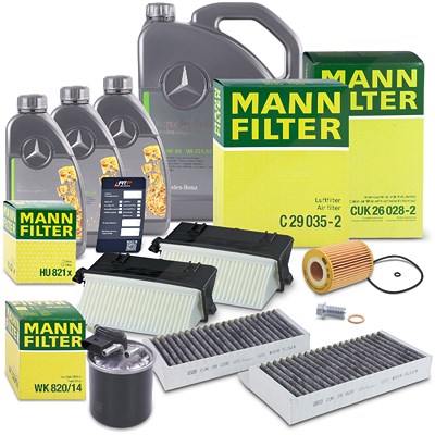 Mann-filter Inspektionspaket Set B + 8l 5W-30 Motoröl für Mercedes-Benz von MANN-FILTER