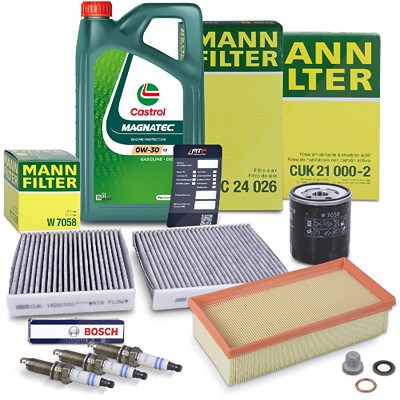 Mann-filter Inspektionspaket Set C + 5l 0W-30 C2 Motoröl für Citroën, Ds, Peugeot von MANN-FILTER