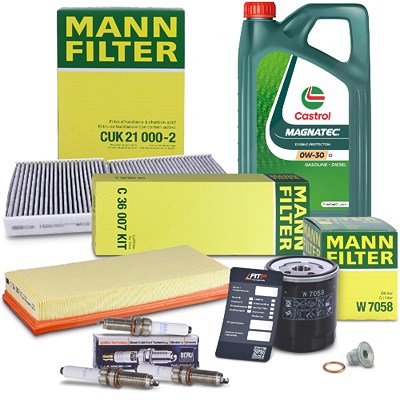 Mann-filter Inspektionspaket Set C + 5l 0W-30 C2 Motoröl für Citroën, Ds, Peugeot von MANN-FILTER