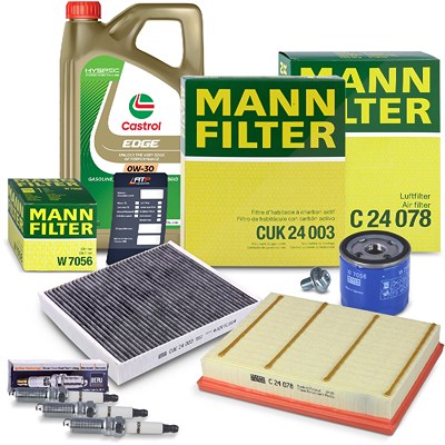 Mann-filter Inspektionspaket Set C + 5l 0W-30 Motoröl für Opel von MANN-FILTER