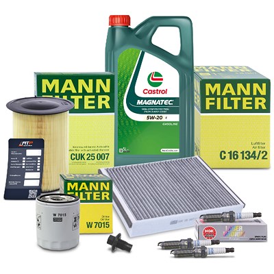 Mann-filter Inspektionspaket Set C + 5l 5W-20 E Motoröl für Ford von MANN-FILTER