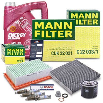 Mann-filter Inspektionspaket Set C + 5l 5W-30 Motoröl für Renault, Smart von MANN-FILTER