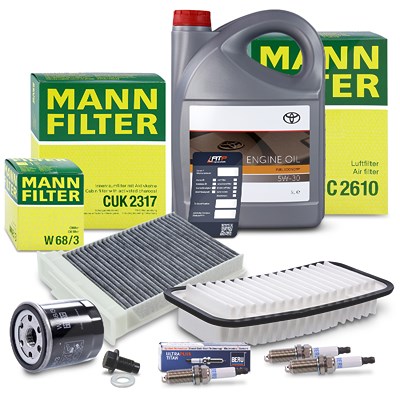 Mann-filter Inspektionspaket Set C + 5l 5W-30 Motoröl für Toyota von MANN-FILTER