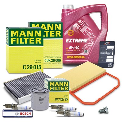 Mann-filter Inspektionspaket Set C + 5l 5W-40 Motoröl für Seat, Skoda, VW von MANN-FILTER