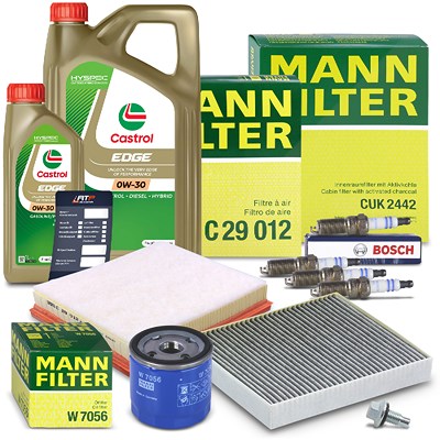 Mann-filter Inspektionspaket Set C + 6l 0W-30 Motoröl für Opel von MANN-FILTER