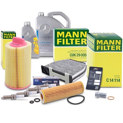 Mann-filter Inspektionspaket Set C + 6l 5W-40 Motoröl für Mercedes-Benz von MANN-FILTER