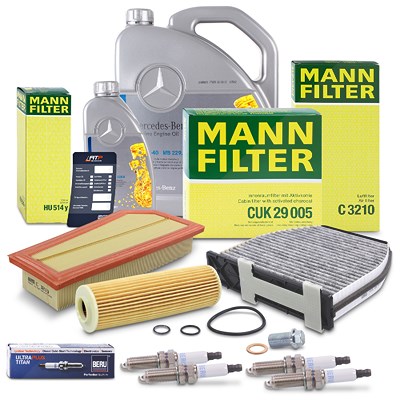 Mann-filter Inspektionspaket Set C + 6l 5W-40 Motoröl für Mercedes-Benz von MANN-FILTER