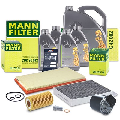 Mann-filter Inspektionspaket Set C + 9l 5W-30 Motoröl für Mercedes-Benz von MANN-FILTER