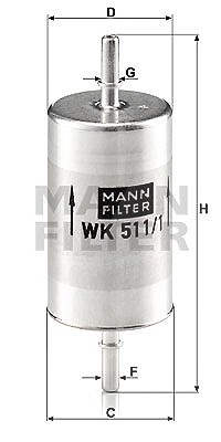 Mann-filter Kraftstofffilter [Hersteller-Nr. WK511/1] für Mercedes-Benz von MANN-FILTER