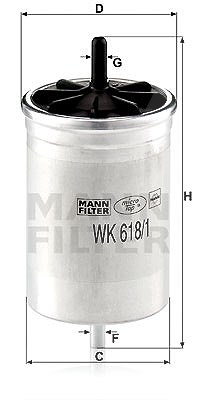 Mann-filter Kraftstofffilter [Hersteller-Nr. WK618/1] für Renault von MANN-FILTER