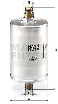 Mann-filter Kraftstofffilter [Hersteller-Nr. WK726/3] für Porsche von MANN-FILTER