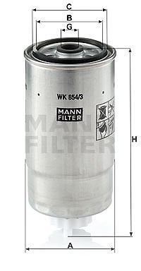 Mann-filter Kraftstofffilter [Hersteller-Nr. WK854/3] für Alfa Romeo von MANN-FILTER