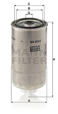 Mann-filter Kraftstofffilter [Hersteller-Nr. WK854/4] für Citroën, Fiat, Peugeot von MANN-FILTER