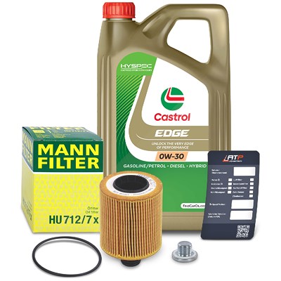 Mann-filter Ölfilter+Schraube+5 L Castrol 0W-30 für Opel von MANN-FILTER