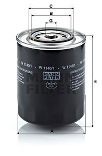 Ölfilter MANN-FILTER W 1140/1 von MANN-FILTER
