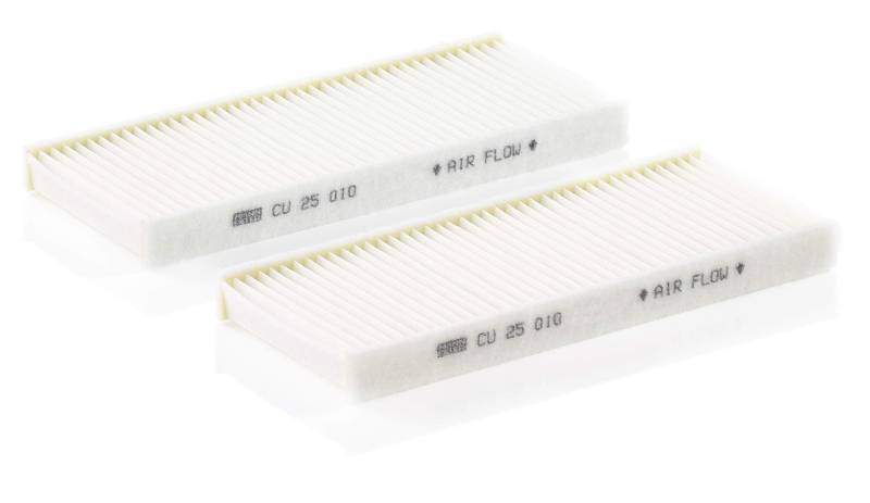 MANN-FILTER CU 25 010-2 Filtro de habitáculo – Paquete de filtros de habitáculo (set de 2) con carbón activo - para automóviles von MANN-FILTER