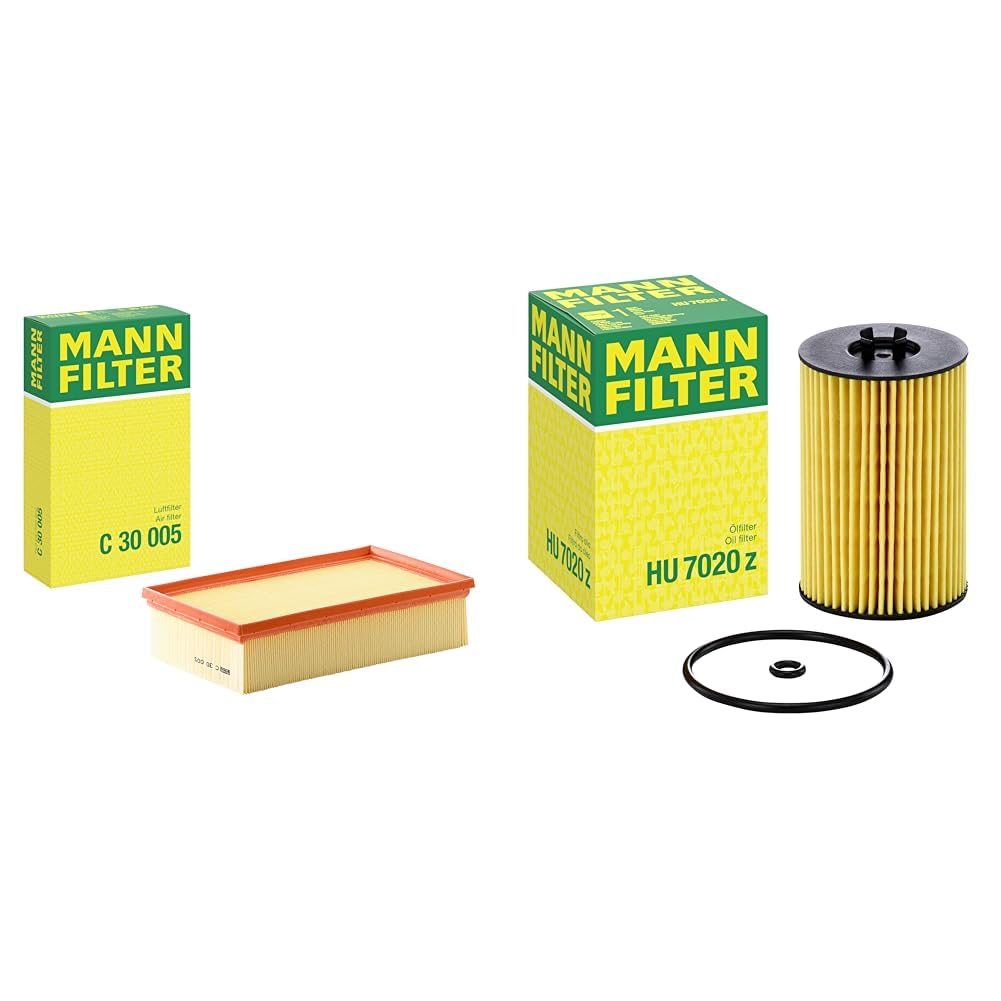 Original MANN-FILTER Luftffilter C 30 005 – Für PKW & Ölfilter HU 7020 z – Ölfilter Satz mit Dichtung/Dichtungssatz – Für PKW von MANN-FILTER