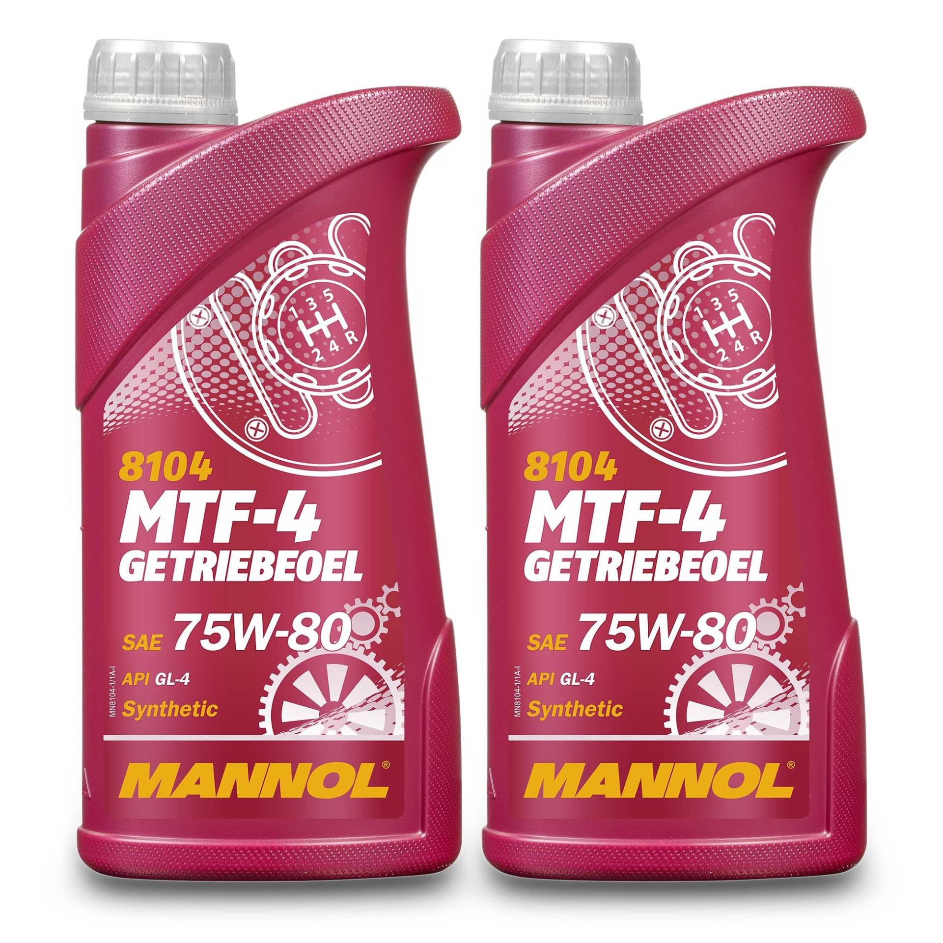 2X MANNOL MN8104-1 MTF-4 Getriebeoel 75W-80 Schaltgetriebe API GL-4 1L von MANNOL SET