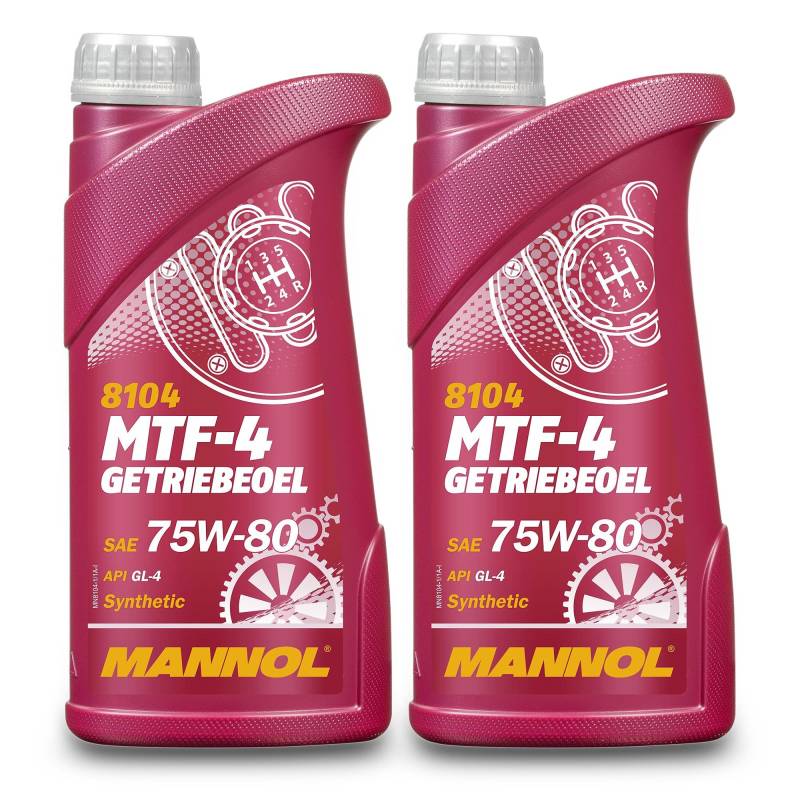 2X MANNOL MN8104-1 MTF-4 Getriebeoel 75W-80 Schaltgetriebe API GL-4 1L von MANNOL SET