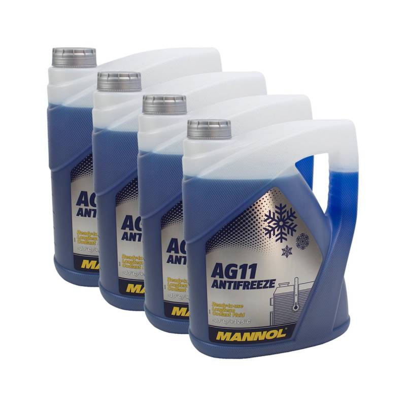 4X MANNOL MN4011-5 Longterm Antifreeze AG11-40°C Kühlerfrostschutz 5L von MANNOL