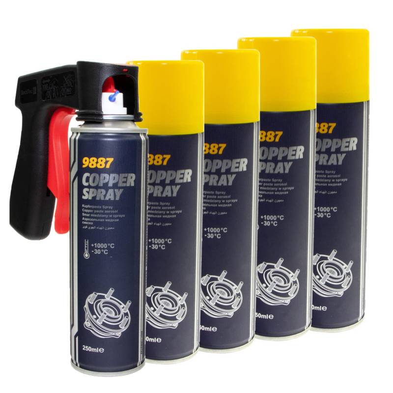 Kupfer Paste Spray Cooper Spray MANNOL 9887 5 X 250 ml mit Pistolengriff von MANNOL_bundle