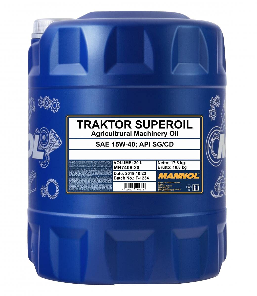 1 x 20L MANNOL Traktor Superoil API CD/Universal-oel fuer aeltere Fahrzeuge von MANNOL