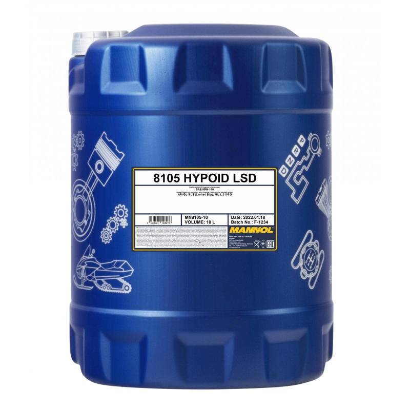 MANNOL 10 Liter 85W-140 Getriebeöl Hypoid LSD Schaltgetriebeöl API GL-5 LS Öl von MANNOL