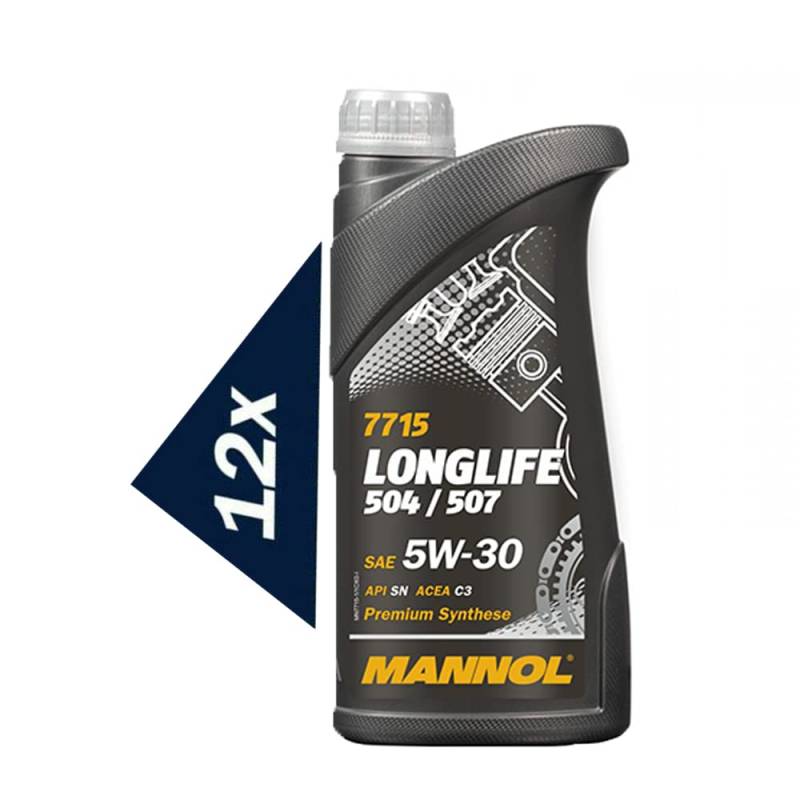 12x 1l, MANNOL 7715 Longlife 5W-30 504/507 229.51 C3 DPF Motoröl von MANNOL