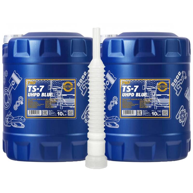 2 x 10 Liter, MANNOL 7107 TS-7 UHPD Blue 10W-40 Traktor LKW Motoröl von MANNOL