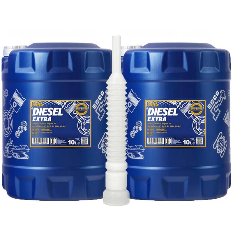 2 x 10 Liter, MANNOL 7504 Diesel Extra 10W-40 Motoröl von MANNOL