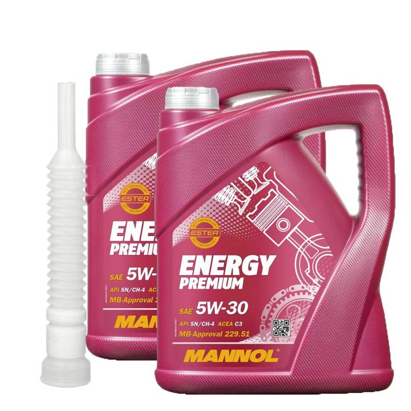 2 x5l, MANNOL ENERGY PREMIUM 5W-30 FREIGABE 229.51 505.01 MOTORÖL + Ausgießer von MANNOL