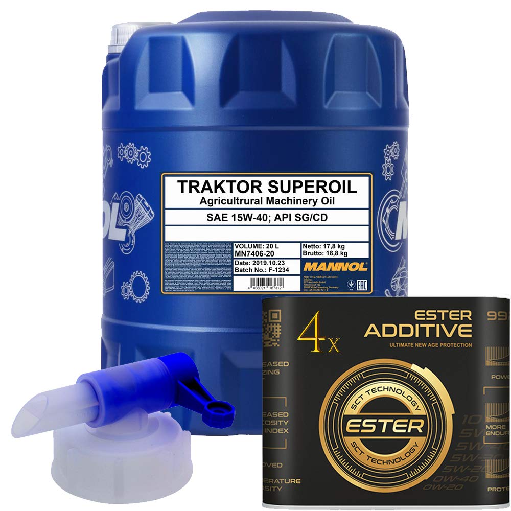 20 Liter, MANNOL 7406 Traktor Superoil 15W-40 inkl. Motoröladditiv 9929 von MANNOL