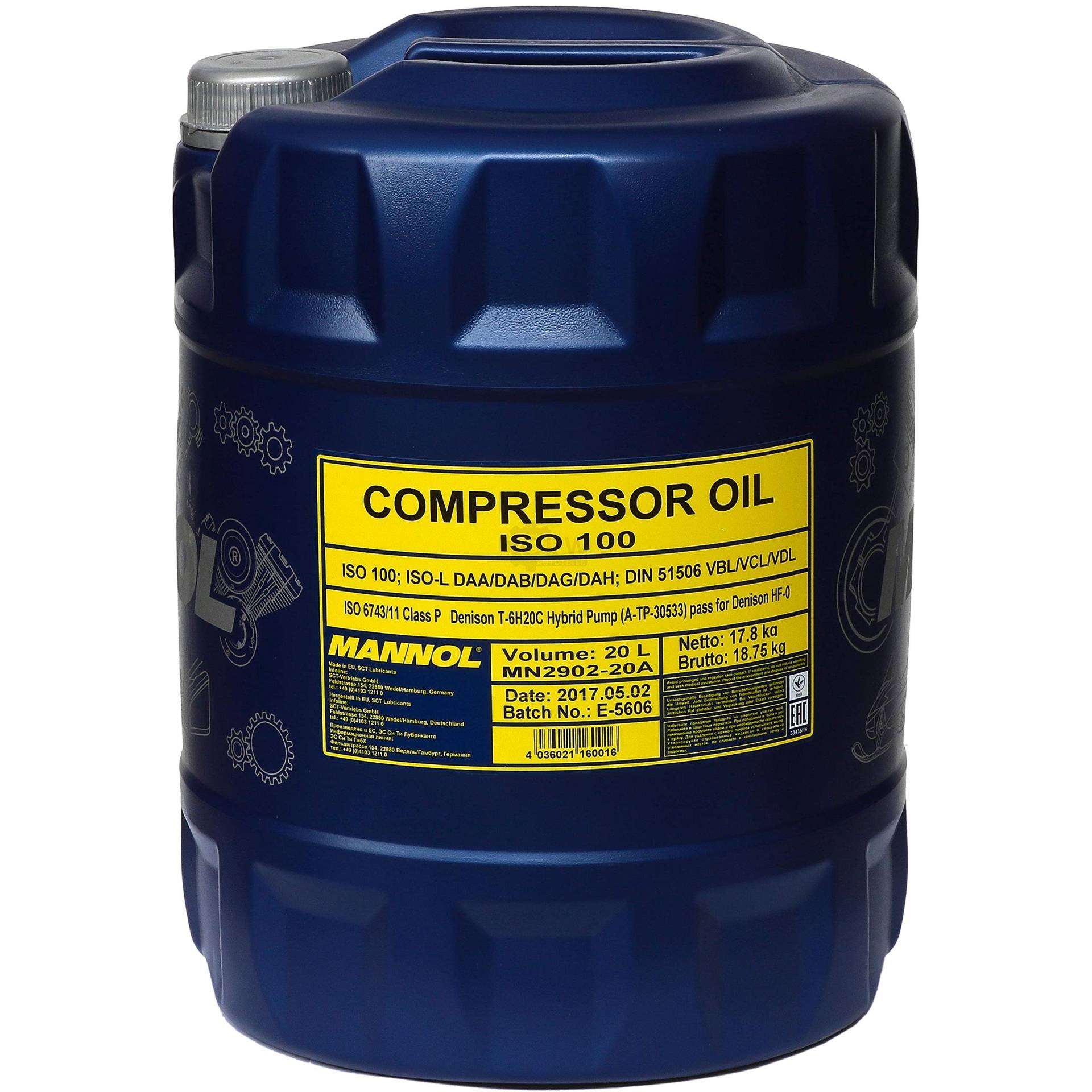 20 Liter MANNOL Compressor Oil ISO 100 - DIN 51506 VBL, VCL, VDL von MANNOL