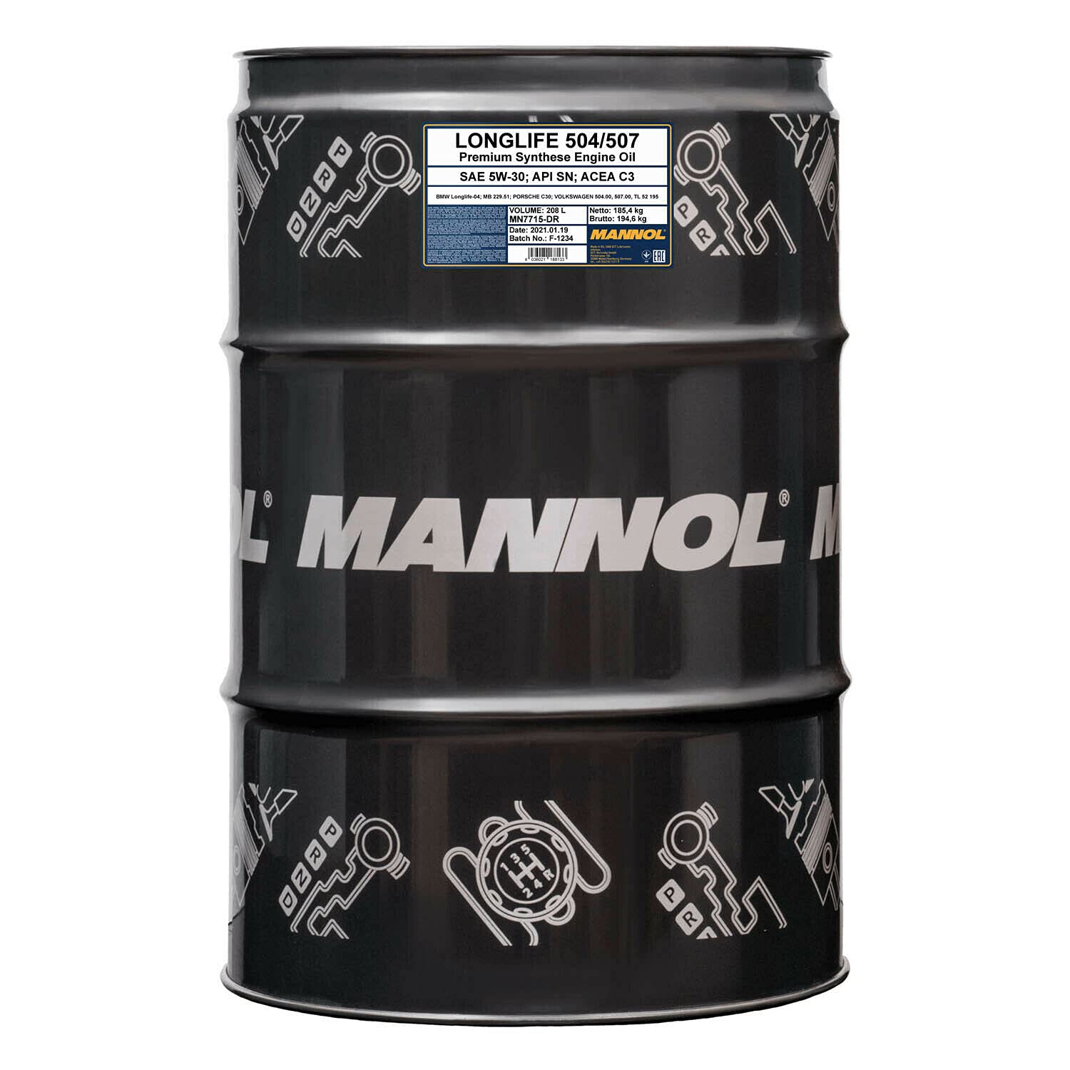 208 Liter Fass, MANNOL 7715 LONGLIFE 5W-30 Motoröl Longlife Freigabe 504/507 Motoröl von MANNOL