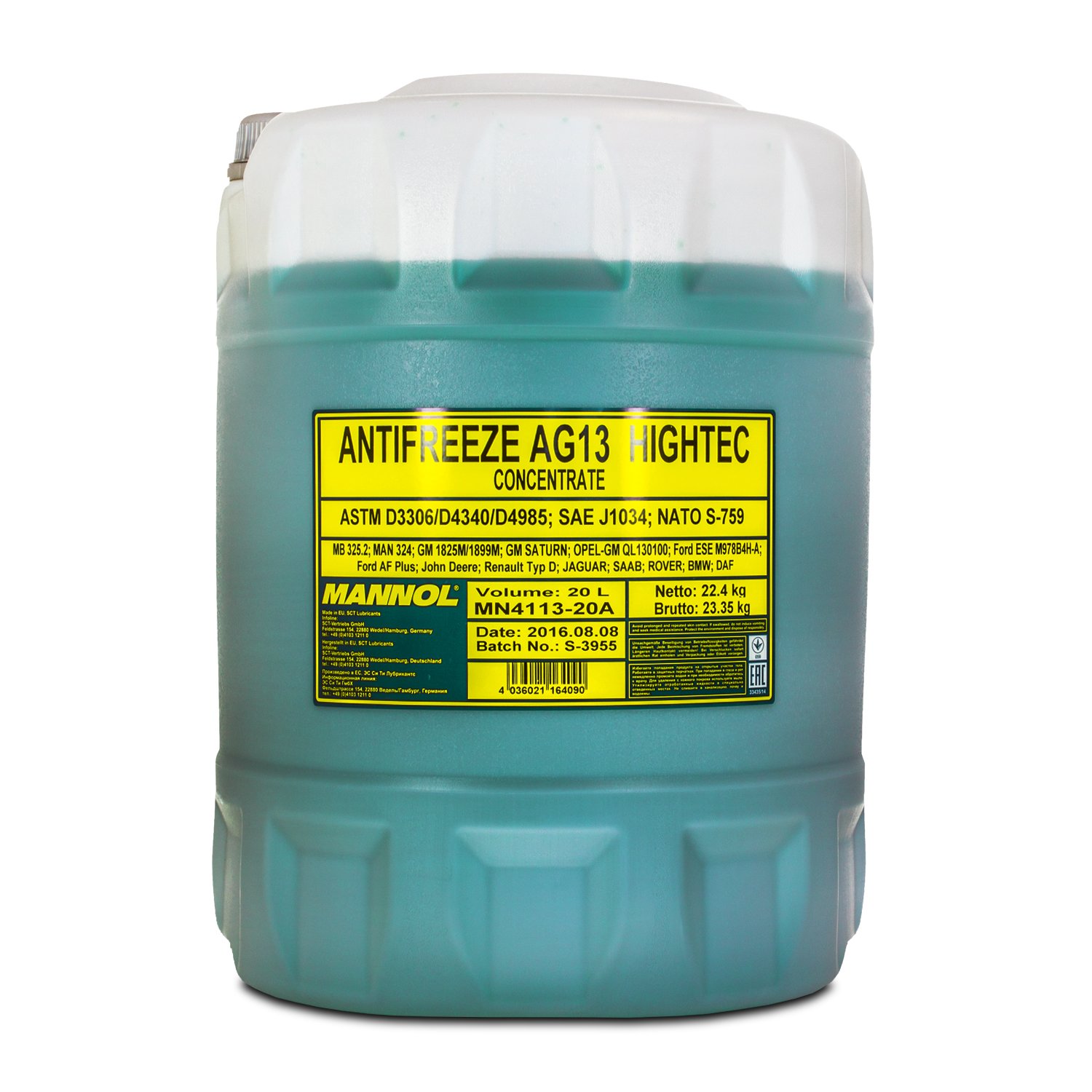 Kühlflussigkeit MANNOL Antifreeze AG13 1x20 Liter Plastic Frostschutz grün von MANNOL