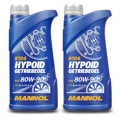 Mannol 2x 1 L Hypoid Getriebeoel 80W-90 API GL-4/GL-5 LS (Limited Slip) [Hersteller-Nr. MN8106-1] von MANNOL
