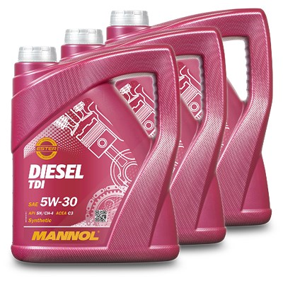 Mannol 3x 5 L Diesel TDI 5W-30 Motoröl [Hersteller-Nr. MN7909-5] von MANNOL