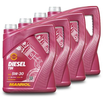 Mannol 4x 5 L Diesel TDI 5W-30 Motoröl [Hersteller-Nr. MN7909-5] von MANNOL