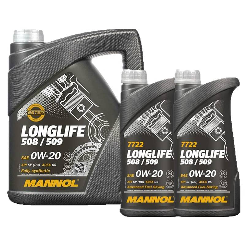 5+2 (7 Liter) MANNOL 7722 O.E.M. Longlife 508/509 0W-20 Motoröl von MANNOL