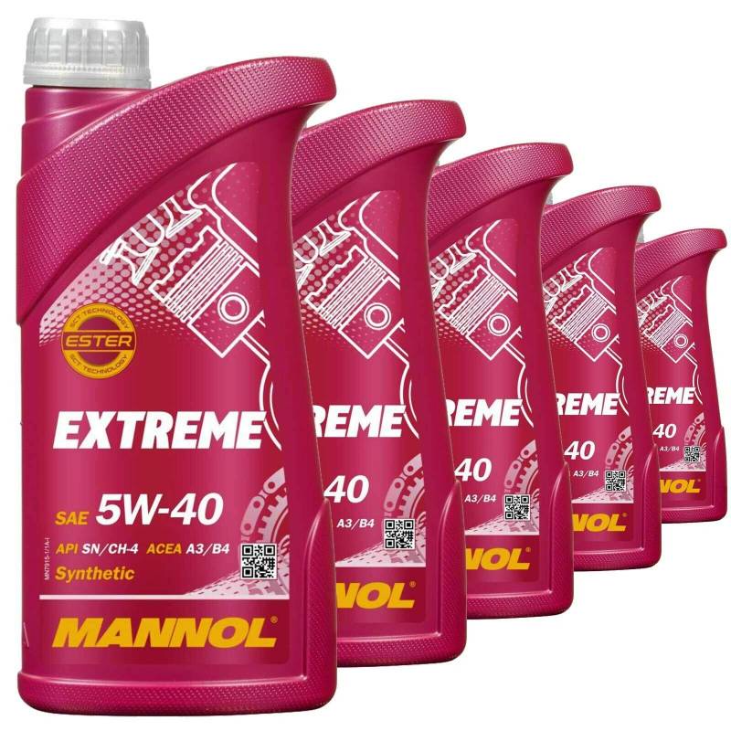 5 x 1 Liter (5 Liter), MANNOL EXTREME 5W-40 von MANNOL