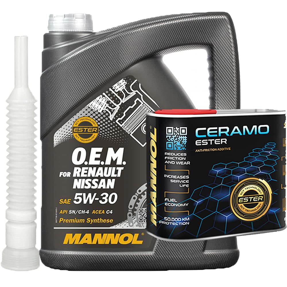 5l, MANNOL 7706 OEM SAE 5W-30 ACEA C4 RN0720 + Ceramo Ester Additiv 300ml von MANNOL