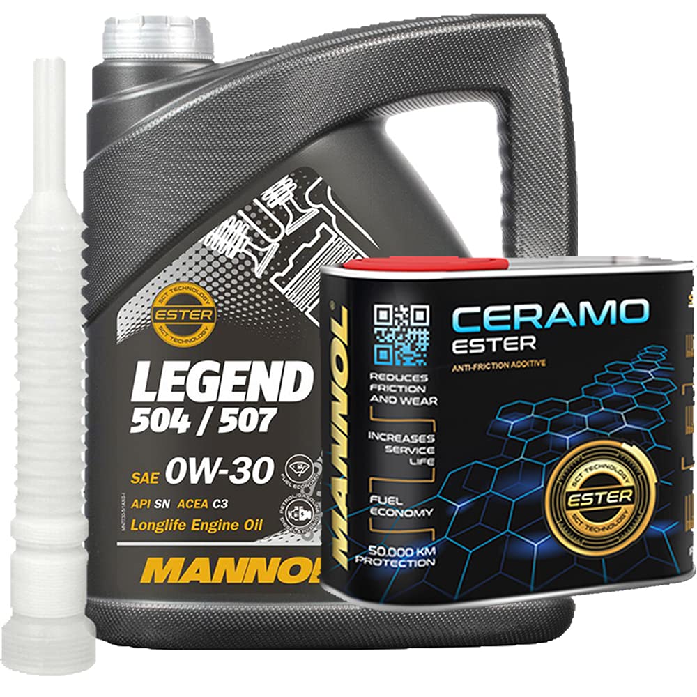 5l, MANNOL 7730 Legend SAE 0W-30 504/507 Öl + Ceramo Ester Additiv 300ml von MANNOL